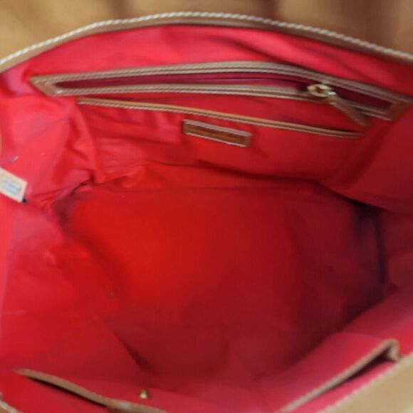 Dooney & Bourke Davis Tassel Saffiano Zip Shopper Tote Pebble Tan Leather Purse - Picture 14 of 16